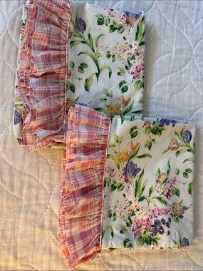 Vintage Laura Ashley 90s Cotton Blend Floral Pillowcases